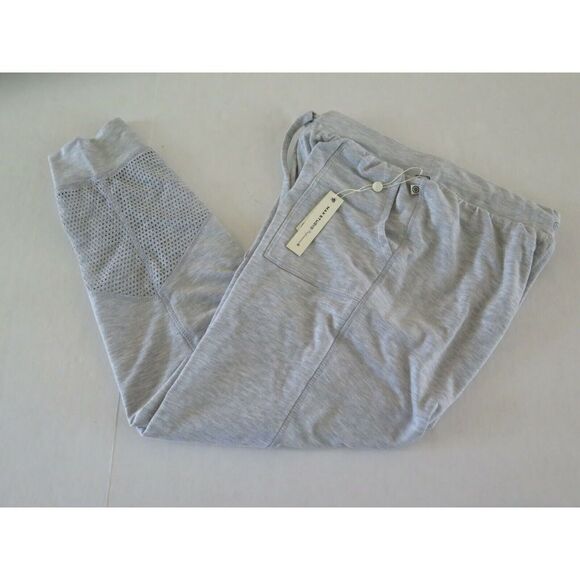Max Studio Performance Sz Small MA0234B00 PullOn Crop Jogger Mesh Gray Pants $65 - Picture 3 of 8